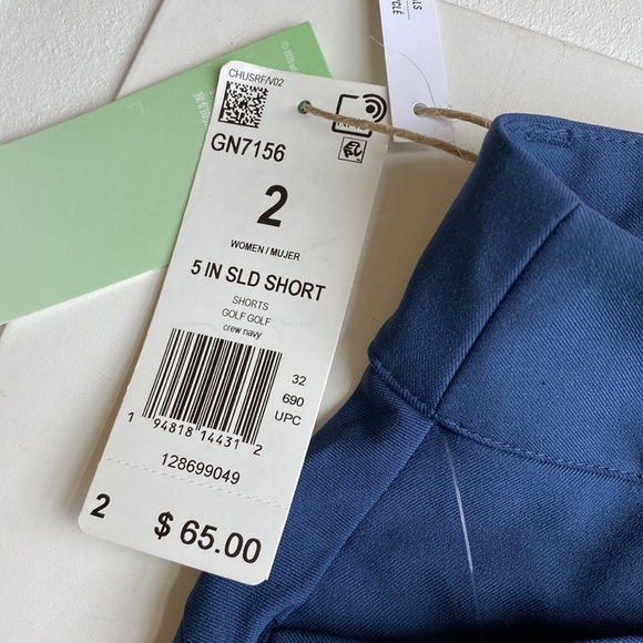 NWT Adidas Primegreen 5" Performance Golf Shorts Navy Size 2 - Picture 5 of 8